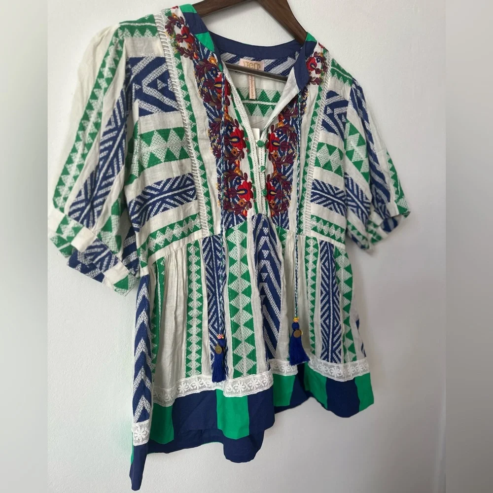 NWT Anthropologie–Verb by Pallavi Singhee Sylvia Babydoll Blouse - Picture 4 of 13